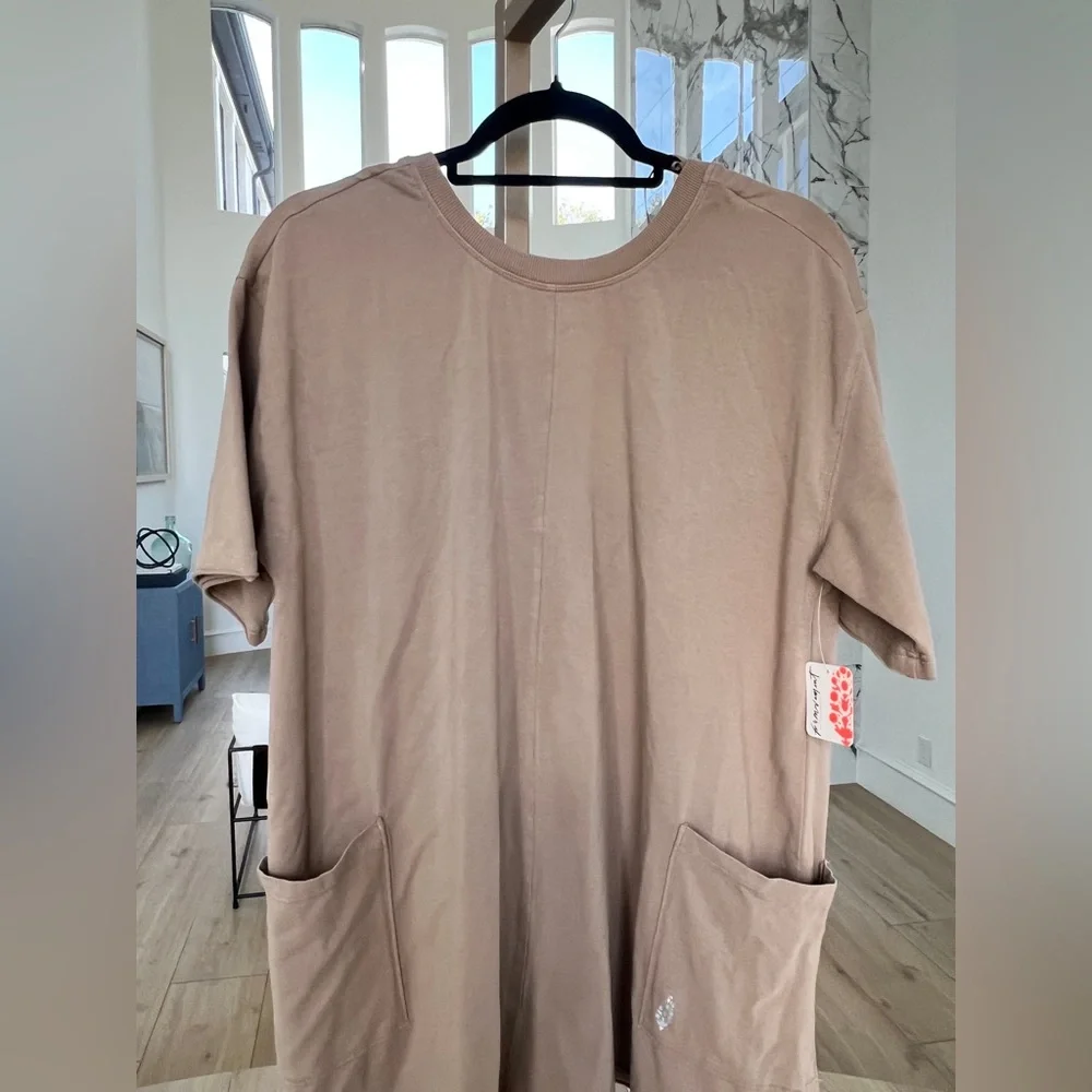 Free People Movement Hot Shot Tee Romper – mocha latte – NWT - Picture 2 of 10
